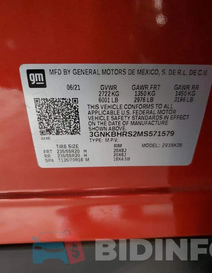3GNKBHRS2MS571579 Photo# 12