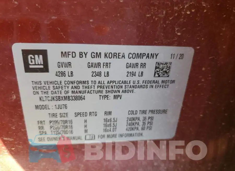 KL7CJKSBXMB338064 Photo# 12