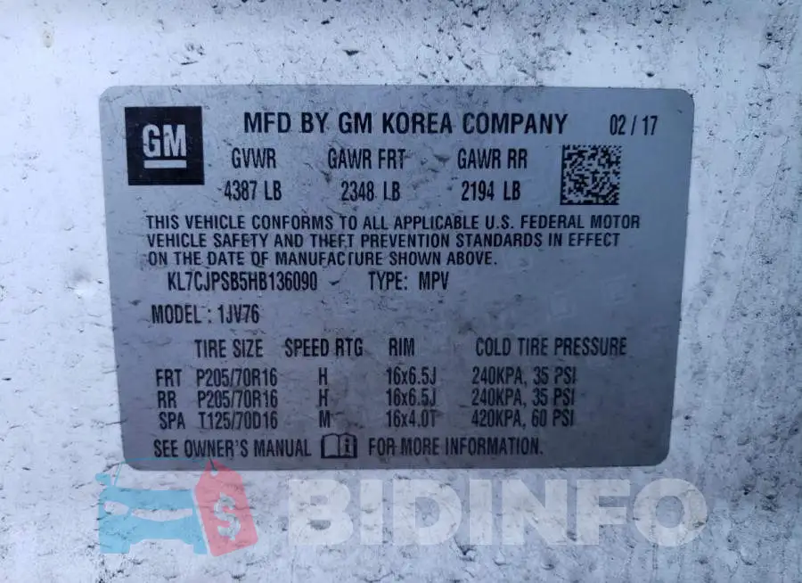 KL7CJPSB5HB136090 Photo# 12
