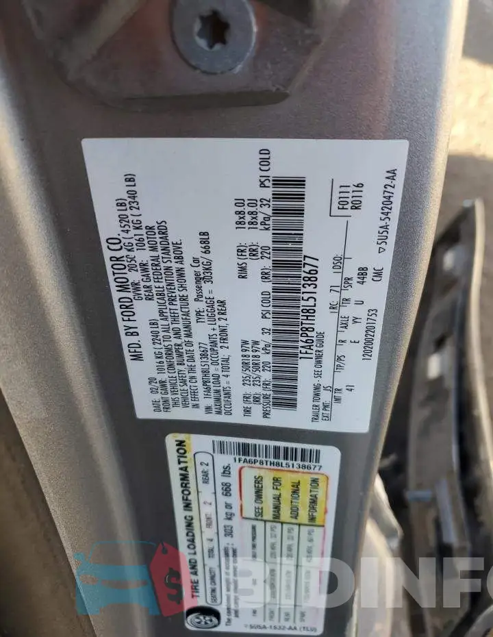 1FA6P8TH8L5138677 Photo# 12