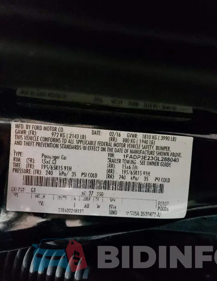 1FADP3E23GL288040 Photo# 12