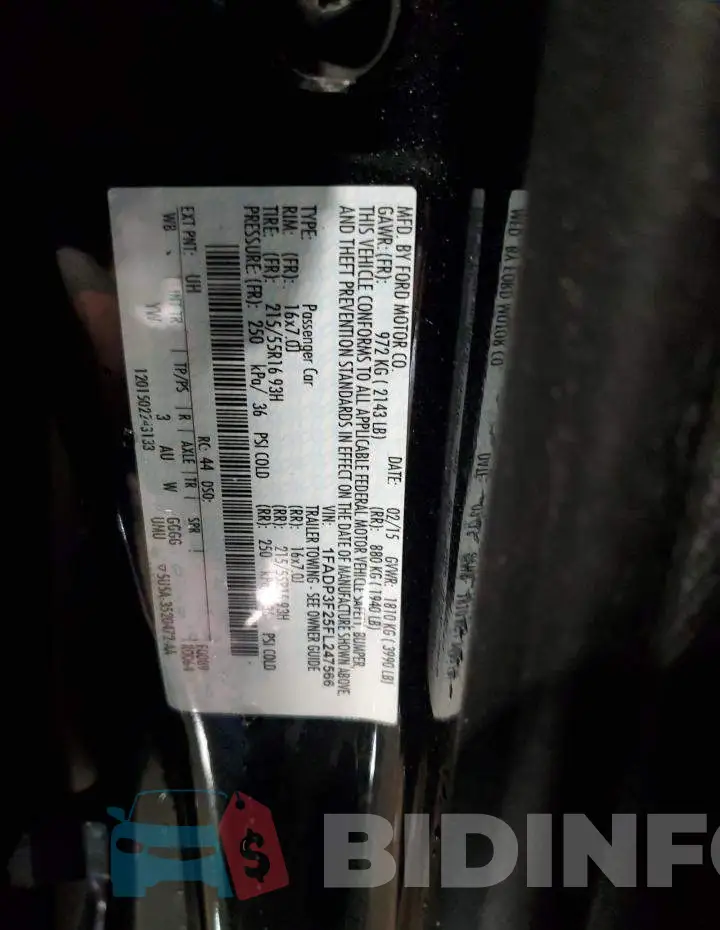 1FADP3F25FL247566 Photo# 12