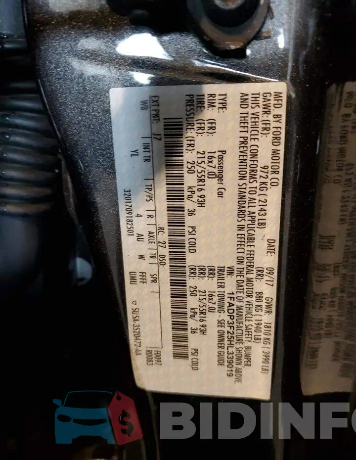 1FADP3F25HL339019 Photo# 12