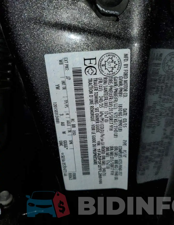 1FADP3F27FL266166 Photo# 12