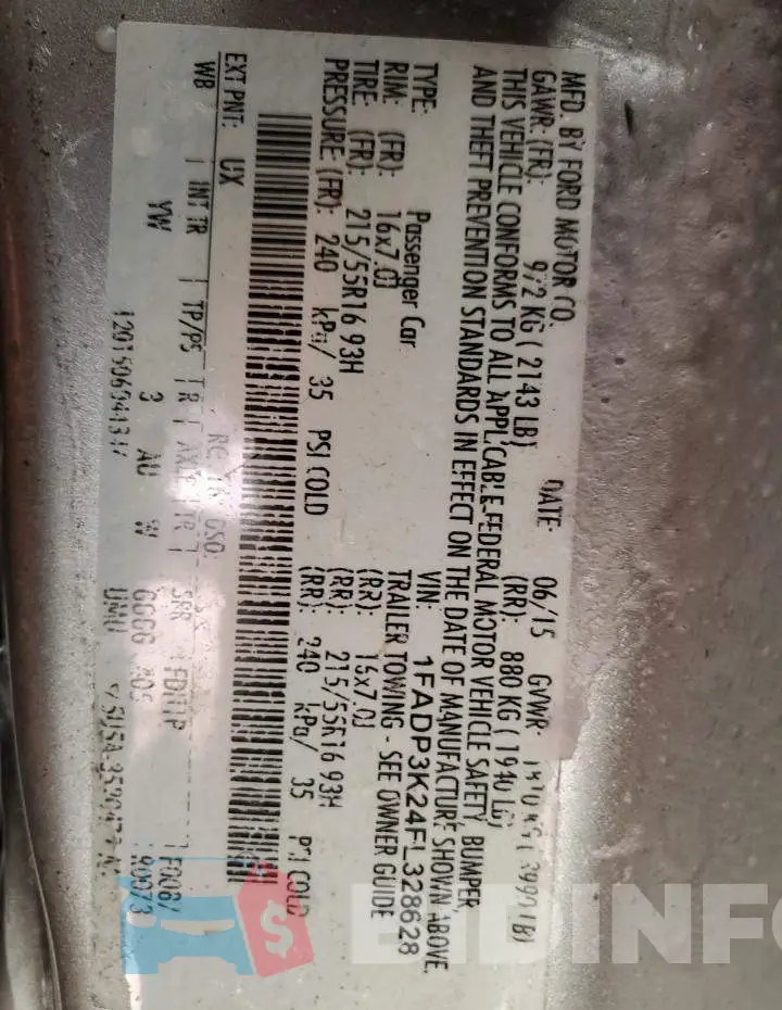 1FADP3K24FL328628 Photo# 12