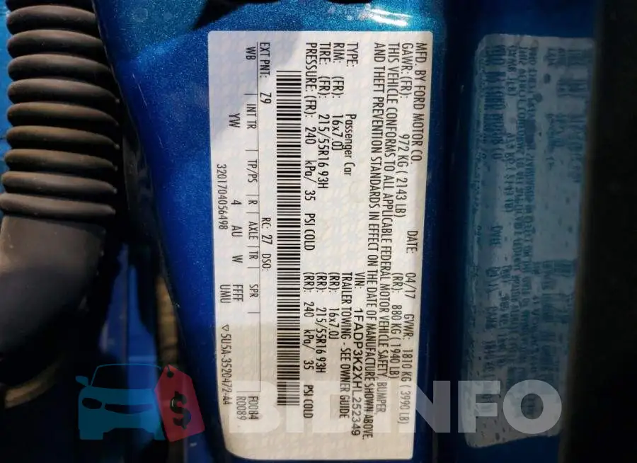 1FADP3K2XHL252349 Photo# 12