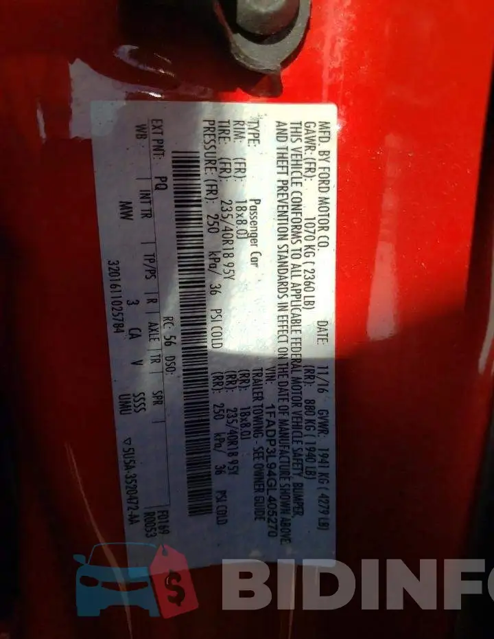 1FADP3L94GL405270 Photo# 12