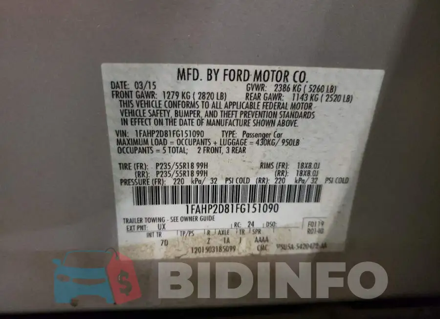 1FAHP2D81FG151090 Photo# 12