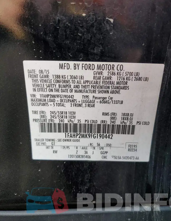 1FAHP2MK9FG190442 Photo# 12