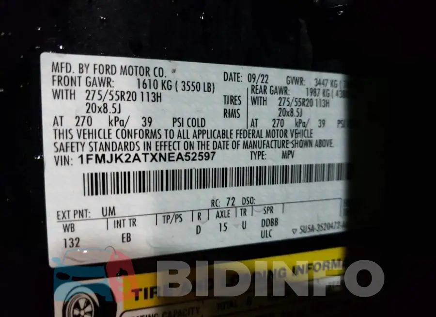 1FMJK2ATXNEA52597 Photo# 14