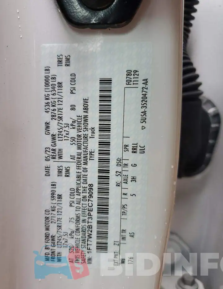 1FT7W2BT3PEC79098 Photo# 12