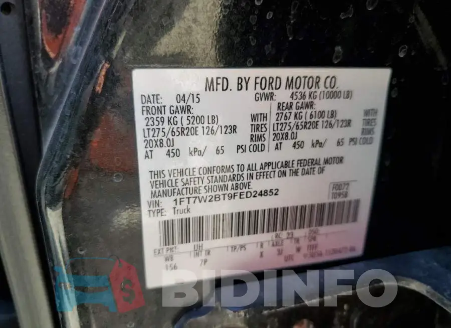 1FT7W2BT9FED24852 Photo# 12