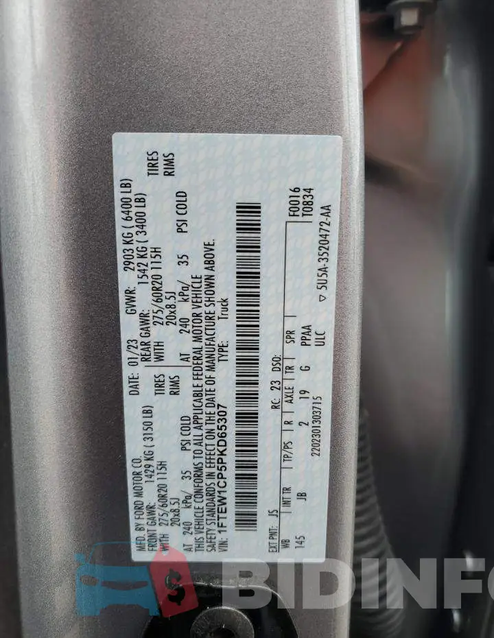 1FTEW1CP5PKD65307 Photo# 12