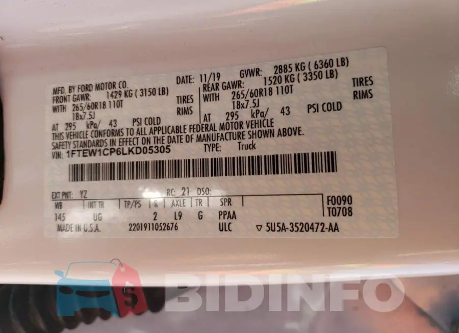 1FTEW1CP6LKD05305 Photo# 12