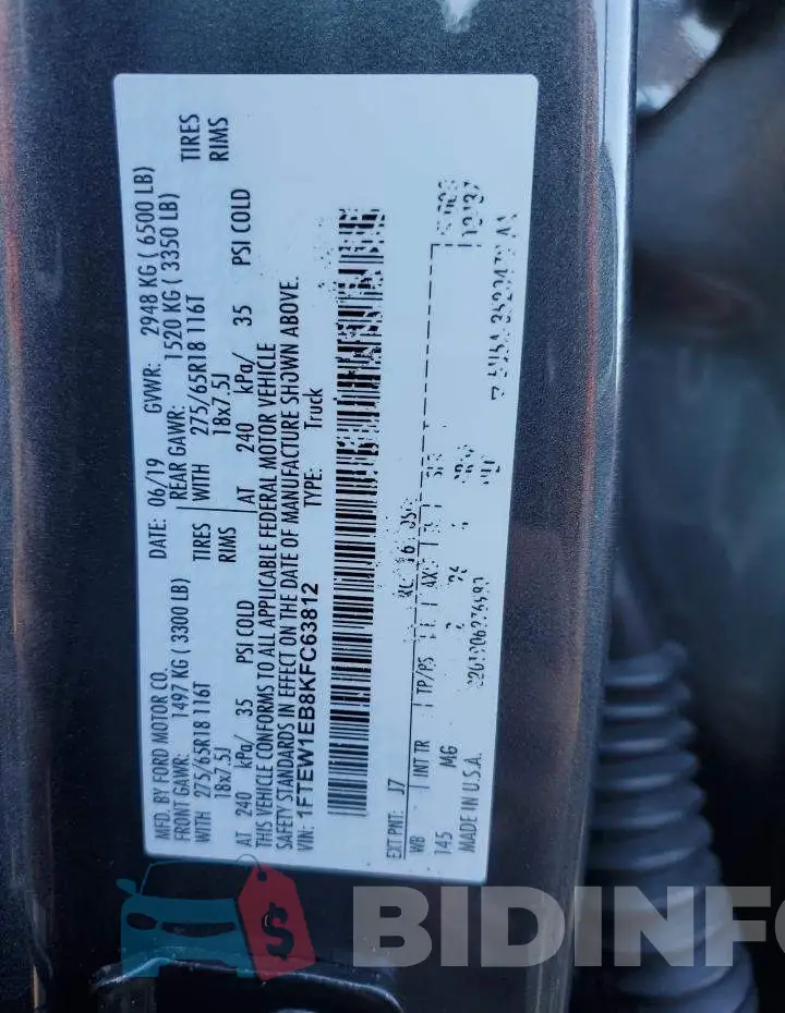 1FTEW1EB8KFC63812 Photo# 12
