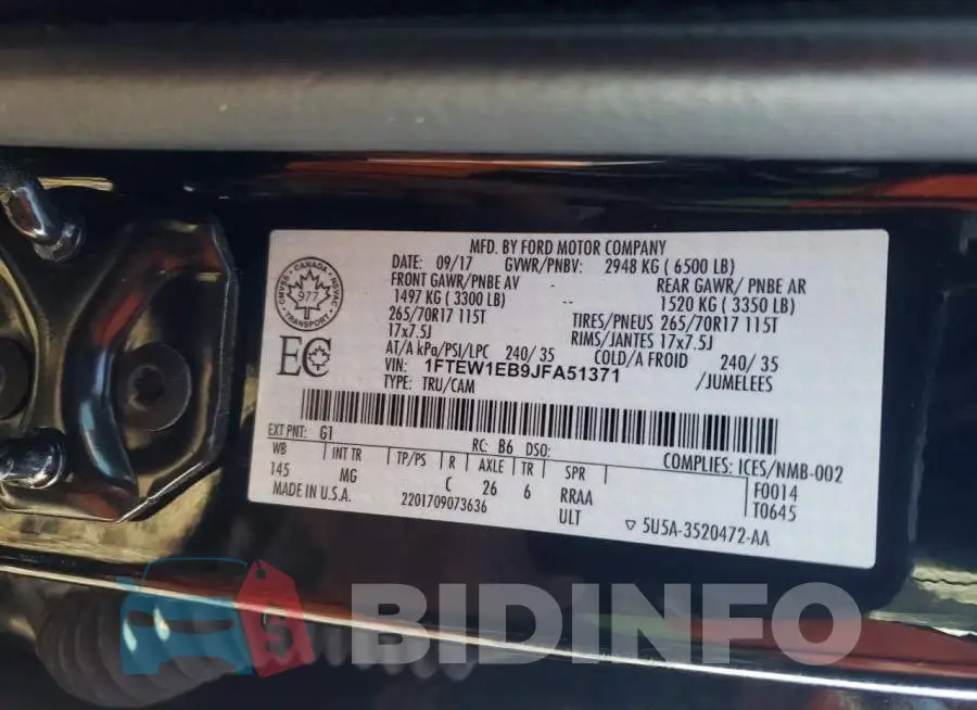 1FTEW1EB9JFA51371 Photo# 13