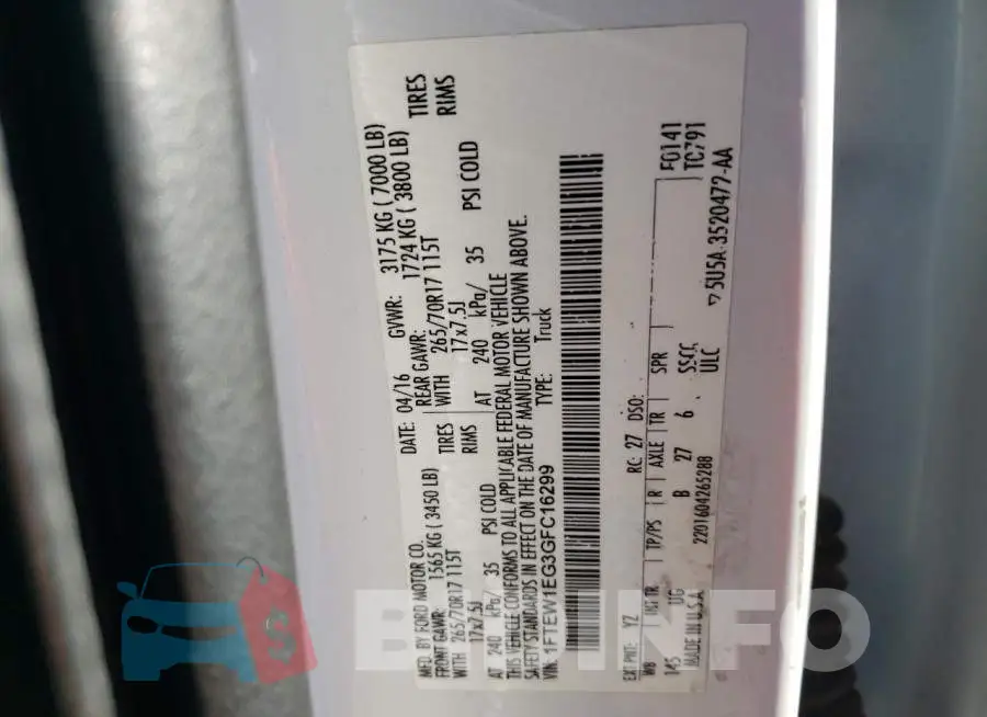 1FTEW1EG3GFC16299 Photo# 12