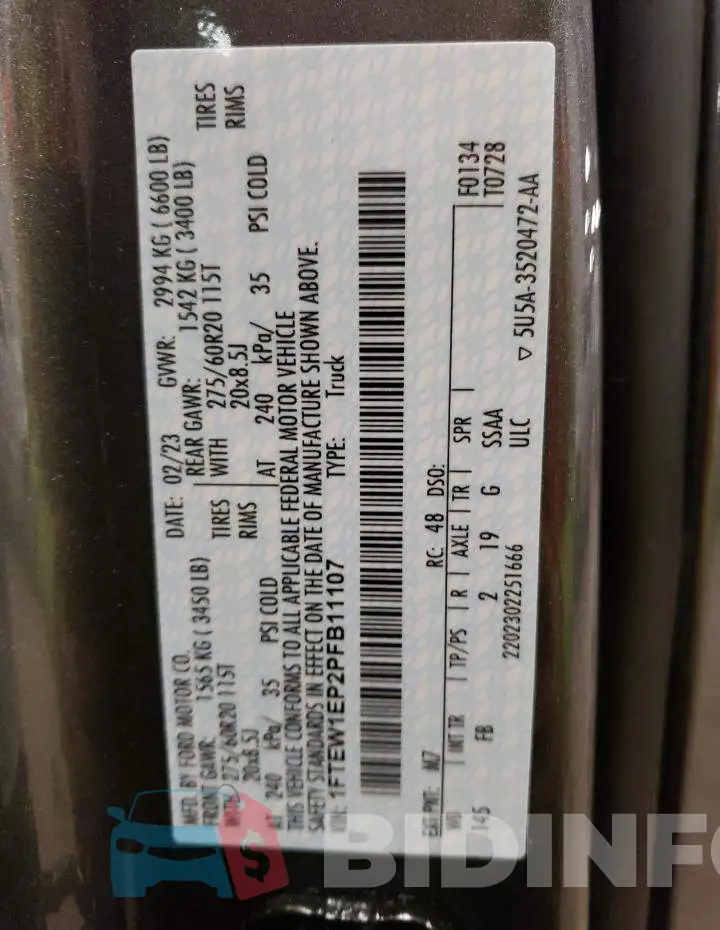 1FTEW1EP2PFB11107 Photo# 12