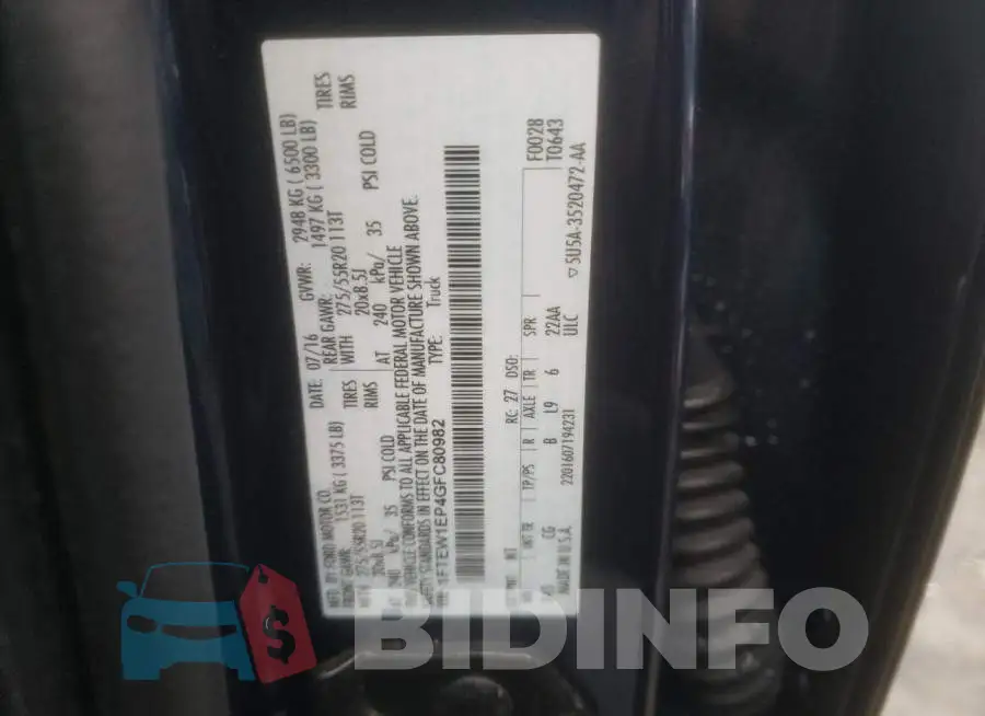 1FTEW1EP4GFC80982 Photo# 12