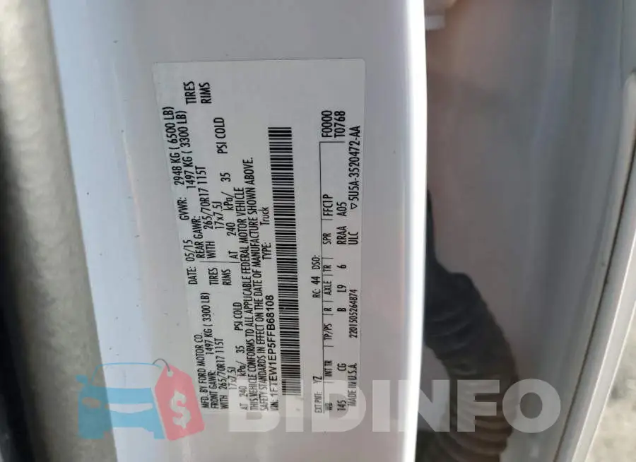 1FTEW1EP5FFB68108 Photo# 12