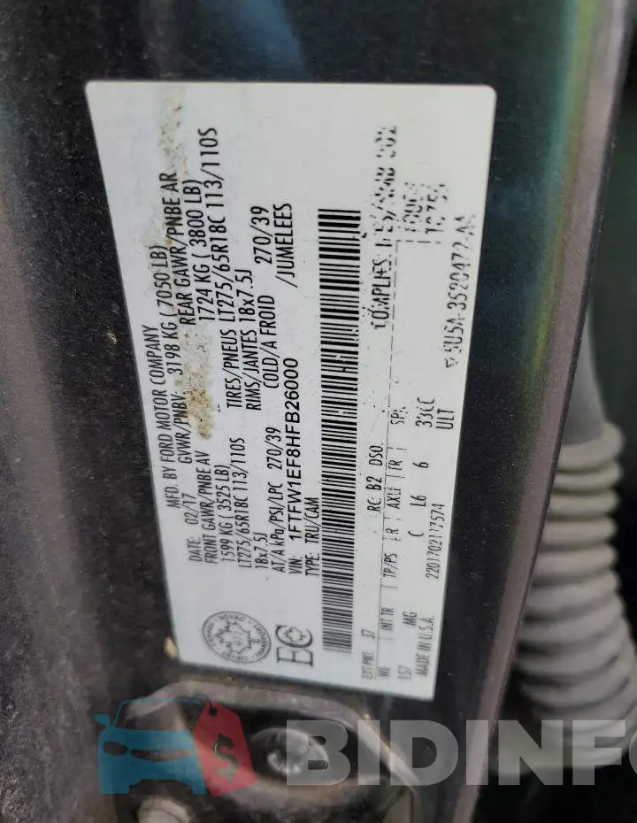1FTFW1EF8HFB26000 Photo# 12