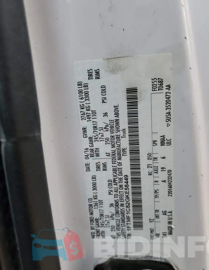 1FTMF1C82GKE58449 Photo# 12