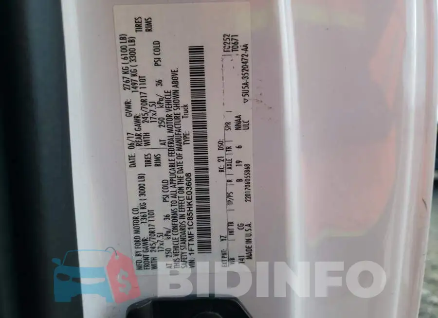 1FTMF1C85HKE03608 Photo# 12