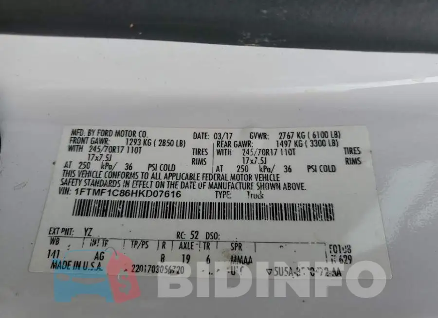 1FTMF1C86HKD07616 Photo# 12