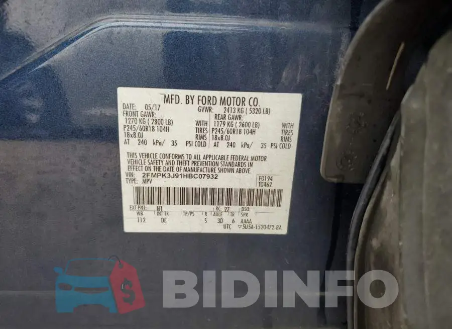 2FMPK3J91HBC07932 Photo# 12