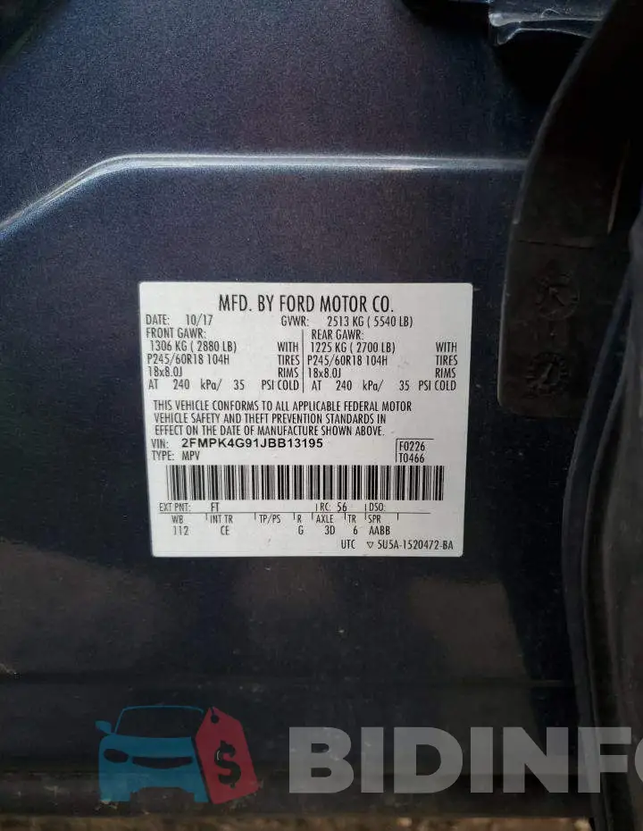 2FMPK4G91JBB13195 Photo# 13