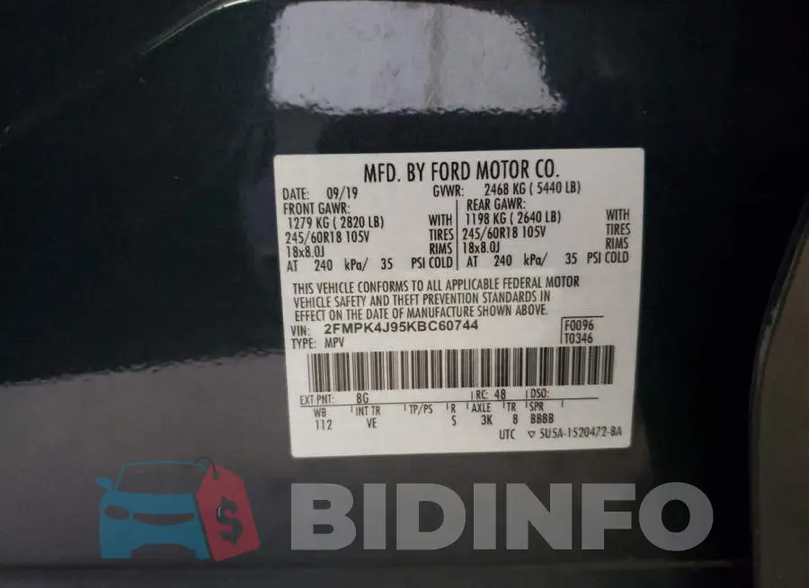 2FMPK4J95KBC60744 Photo# 14
