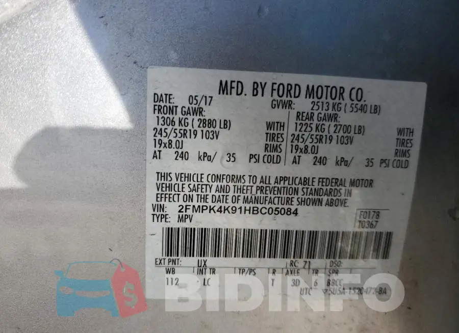 2FMPK4K91HBC05084 Photo# 12