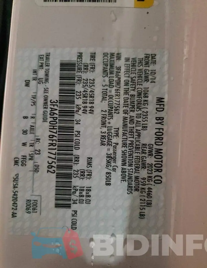 3FA6P0H76FR177562 Photo# 12