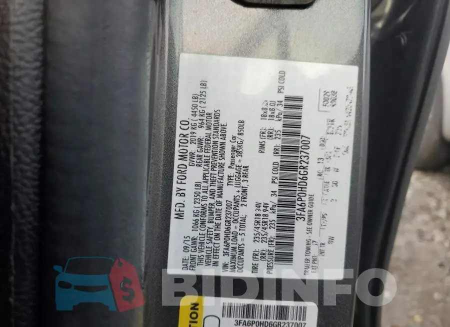 3FA6P0HD6GR237007 Photo# 12