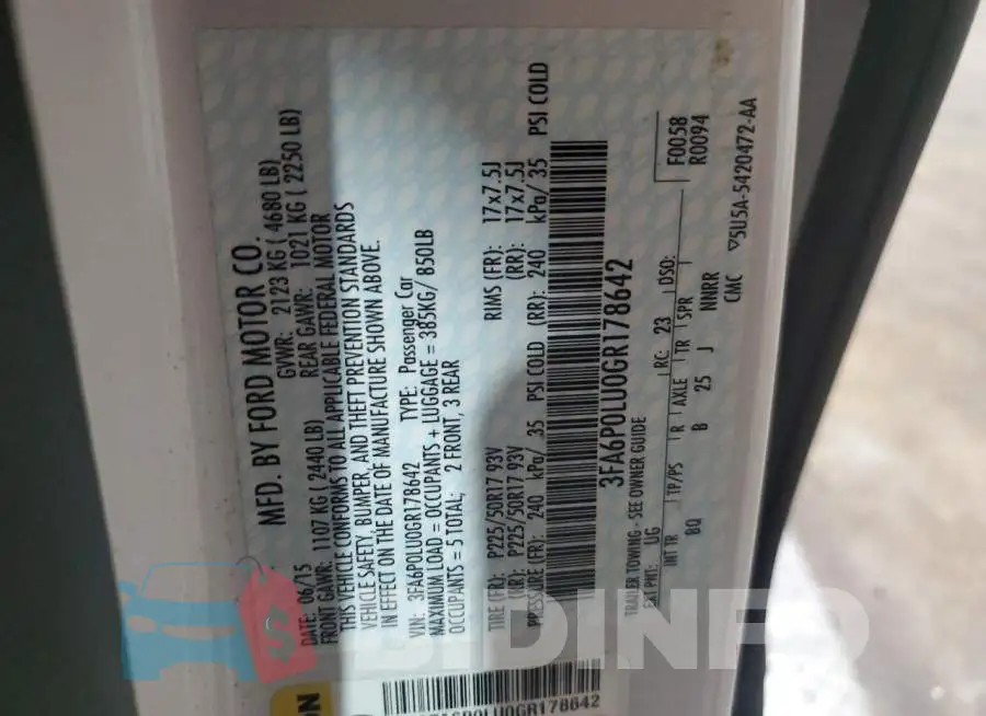 3FA6P0LU0GR178642 Photo# 12
