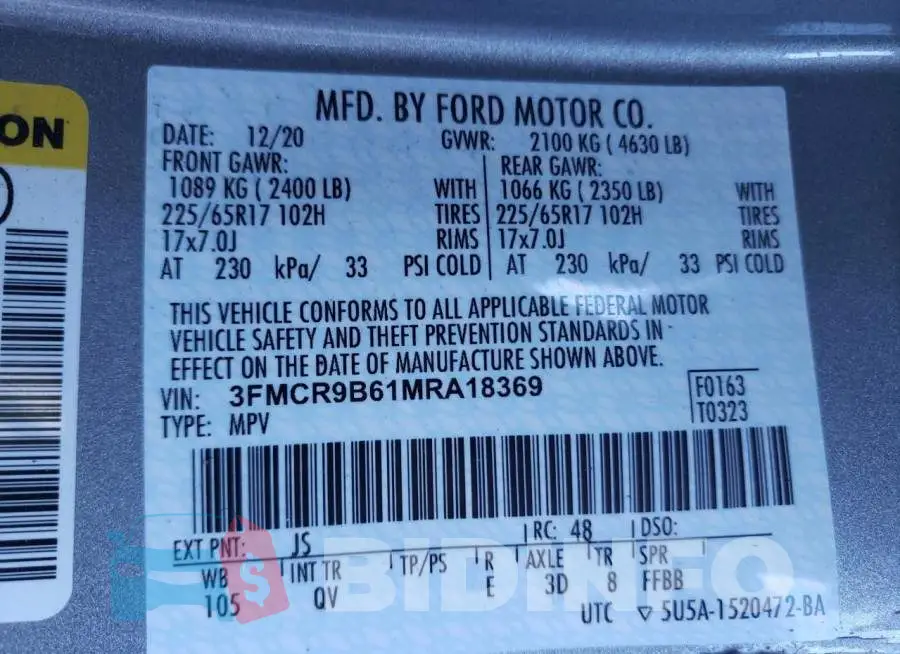 3FMCR9B61MRA18369 Photo# 13