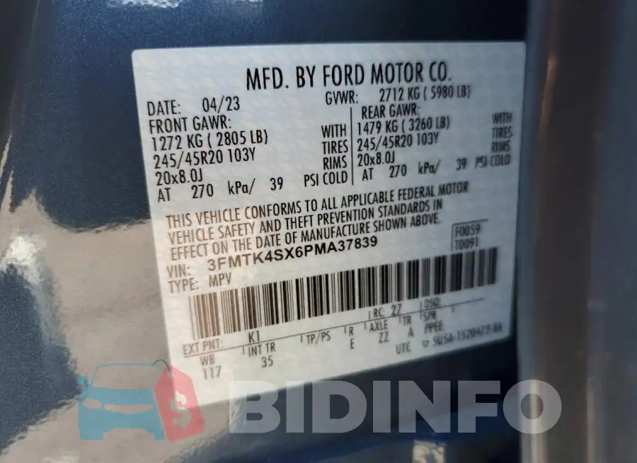 3FMTK4SX6PMA37839 Photo# 12