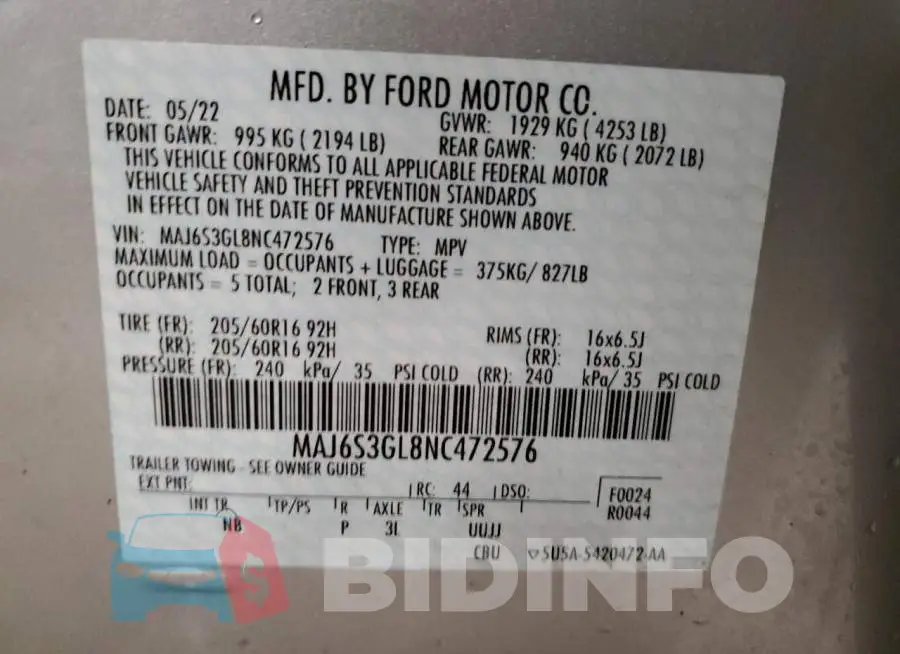 MAJ6S3GL8NC472576 Photo# 14