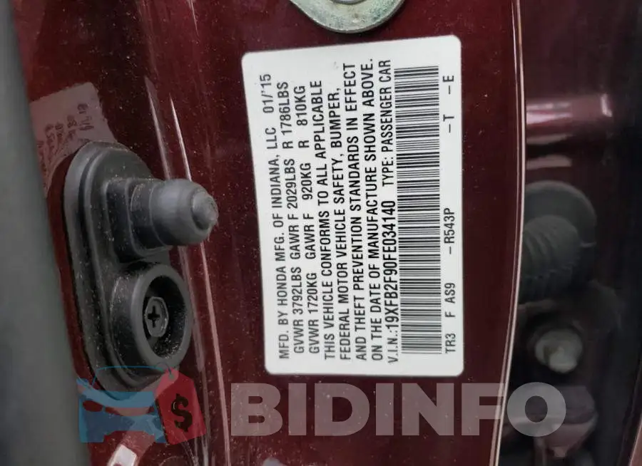 19XFB2F90FE034140 Photo# 12