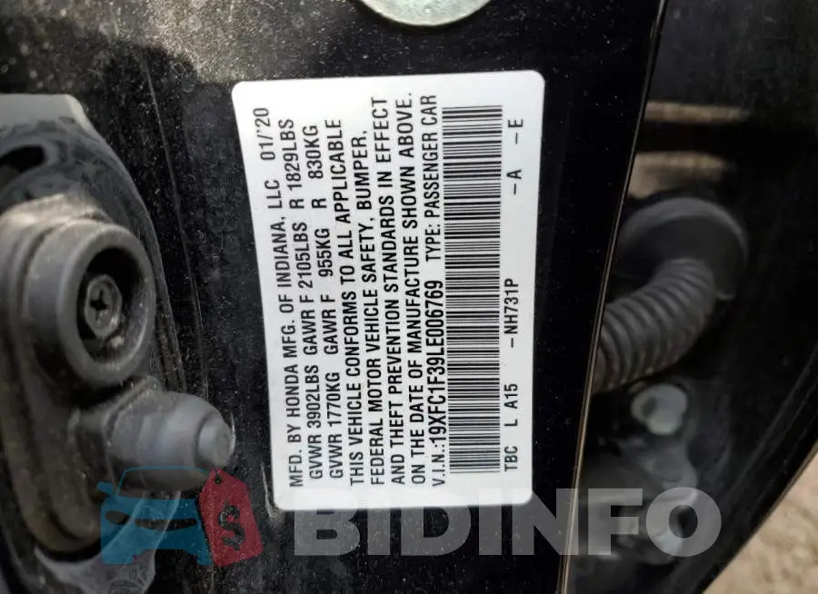 19XFC1F39LE006769 Photo# 12