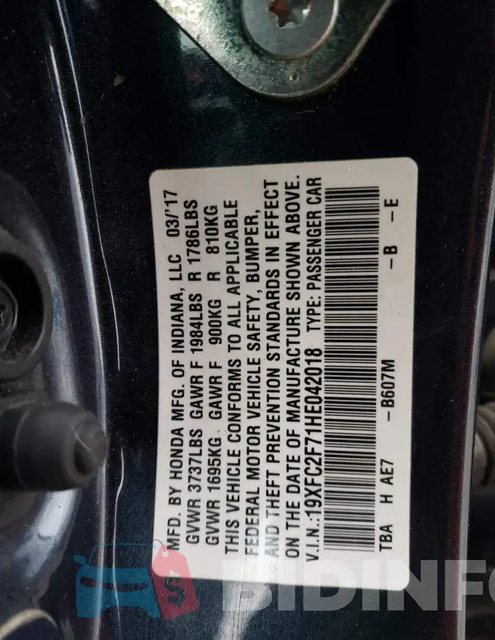 19XFC2F71HE042018 Photo# 12
