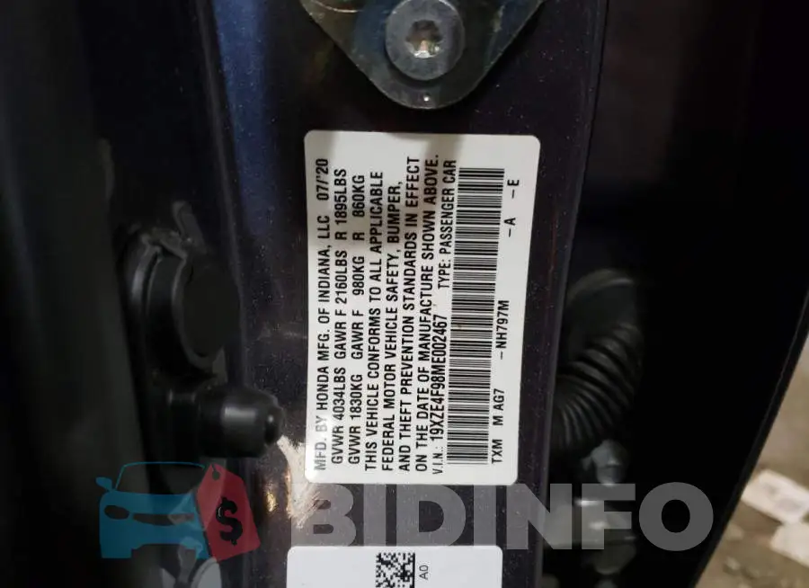 19XZE4F98ME002467 Photo# 12