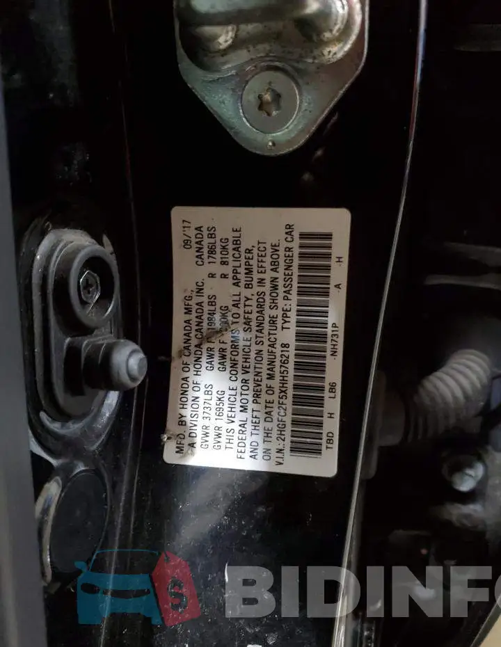 2HGFC2F5XHH576218 Photo# 12