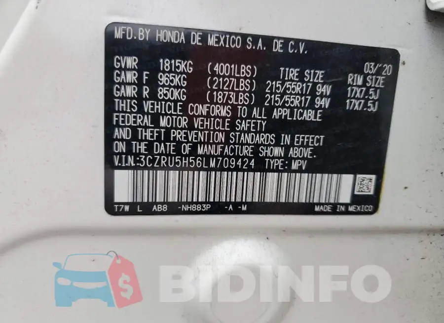 3CZRU5H56LM709424 Photo# 12