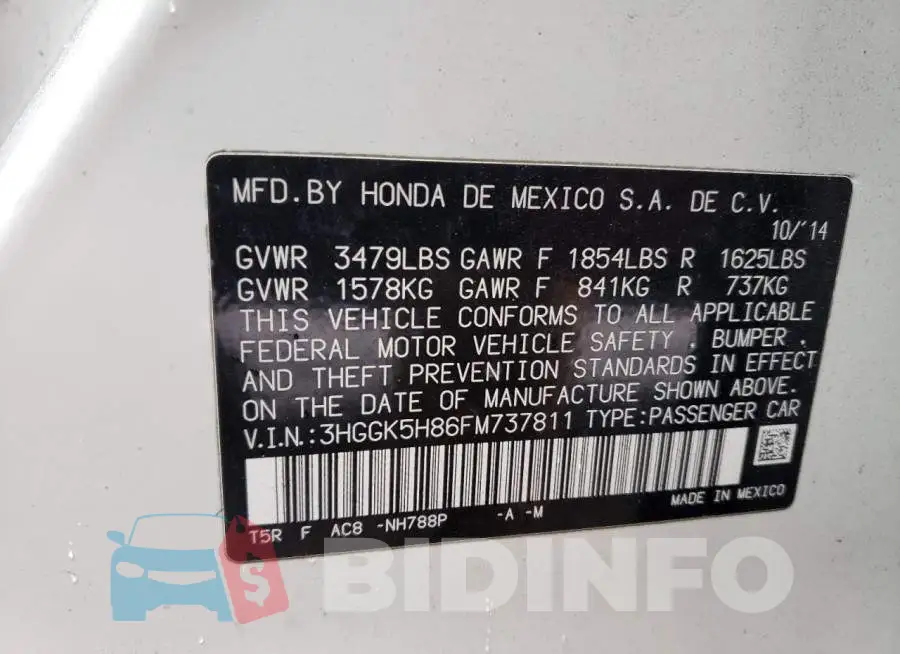 3HGGK5H86FM737811 Photo# 13