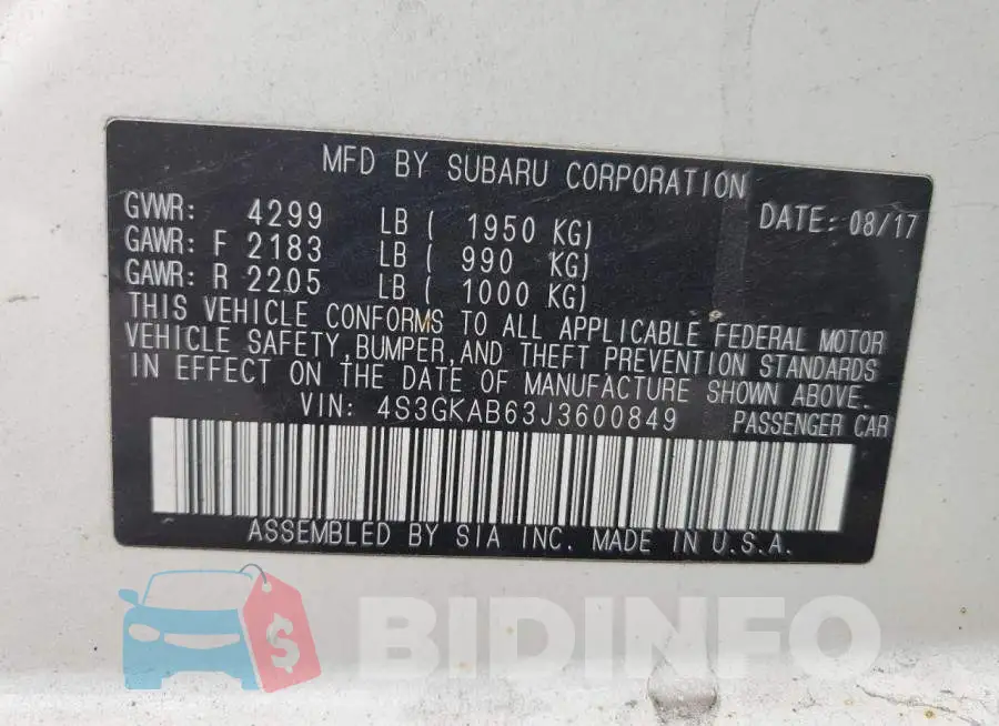 4S3GKAB63J3600849 Photo# 12