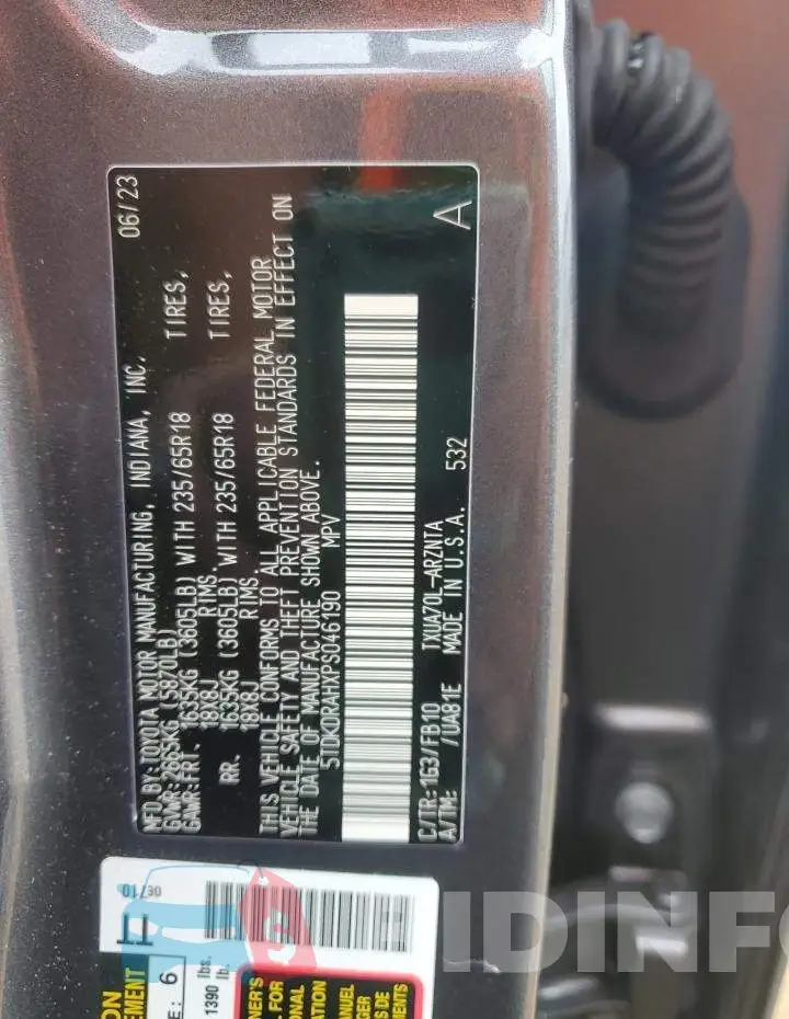 5TDKDRAHXPS046190 Photo# 13