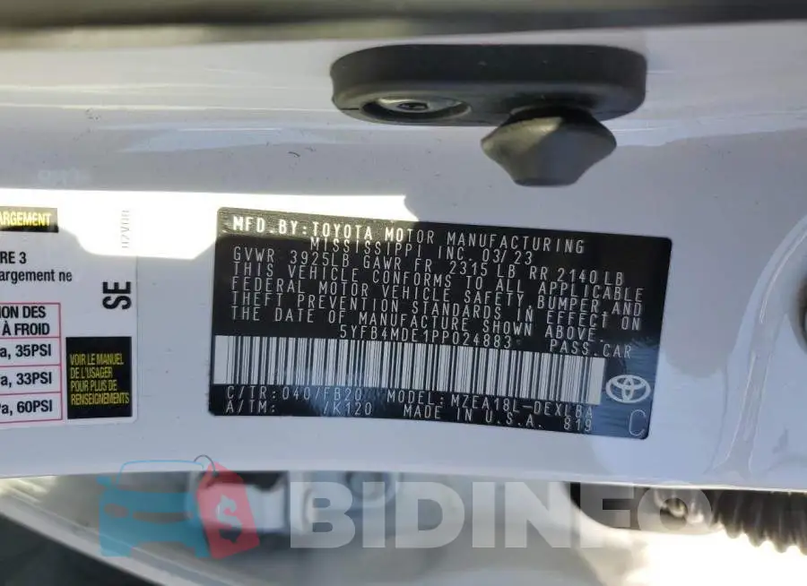 5YFB4MDE1PP024883 Photo# 12