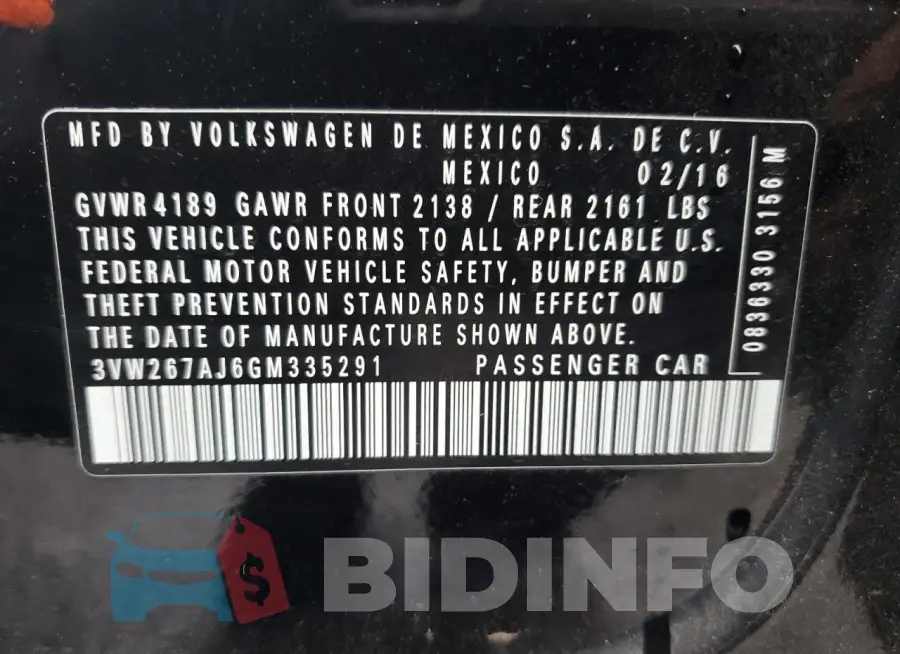 3VW267AJ6GM335291 Photo# 12