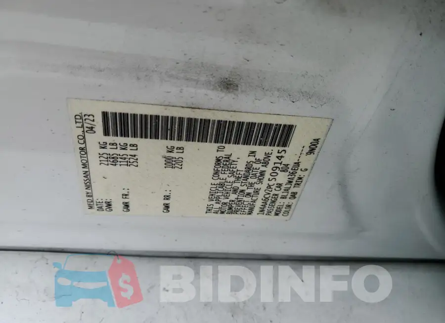1N4AA6CV2PC509145 Photo# 12